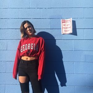Georgia Bulldogs Cropped Crewneck